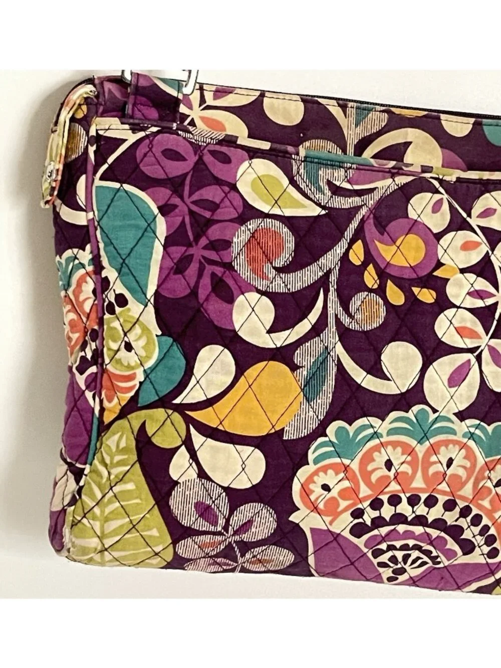 Vera Bradley Plum Crazy Mailbag Messenger Crossbody Retired Quilted Bag Florals
